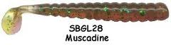 Slider Bass Grub 3" 15ct Muscadine