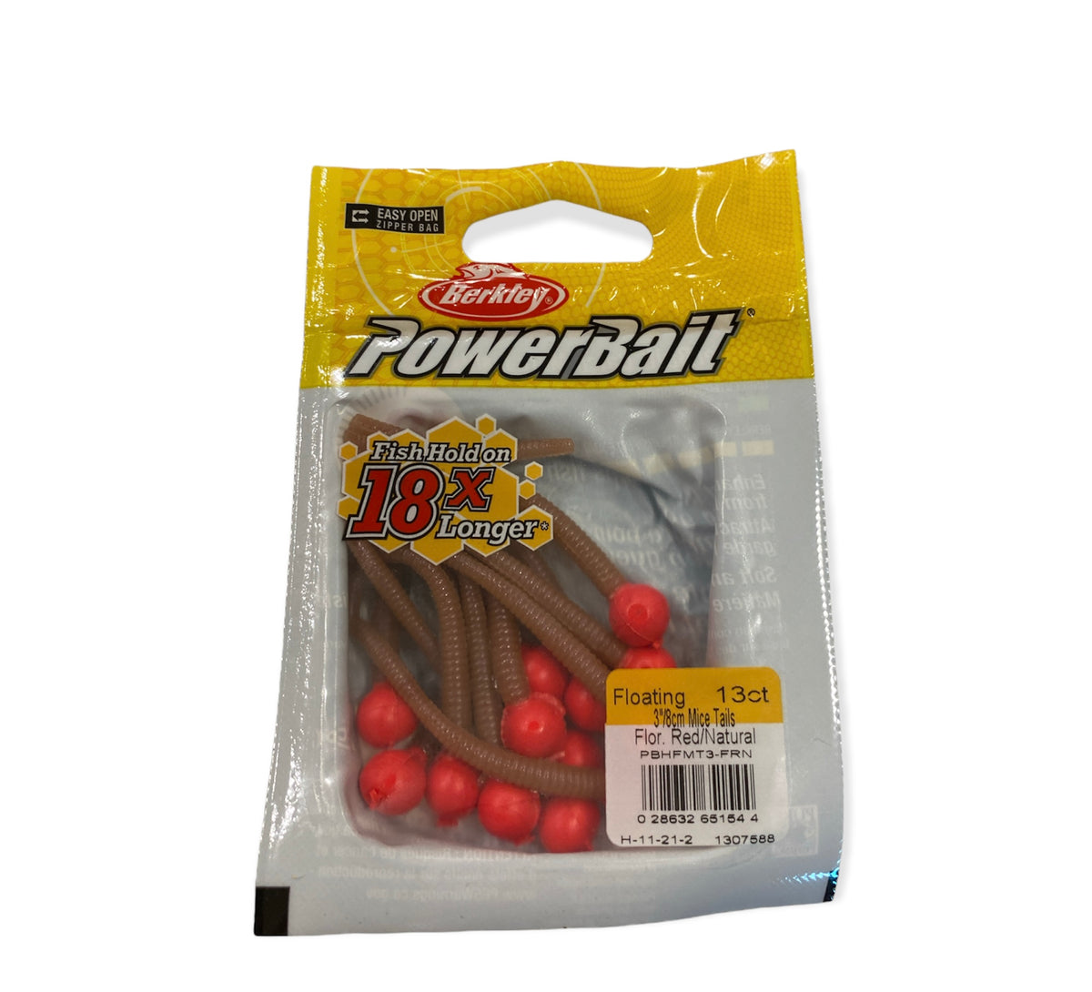 Berkley PowerBait 3/8cm scented Mice Tails Flor. Red/Natural