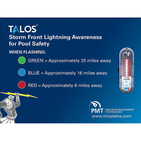 TALOS Wall Powered Standard Lightning Detector w/18"x24" Safety Information Sign [SFD-1824P-MTB-WP]