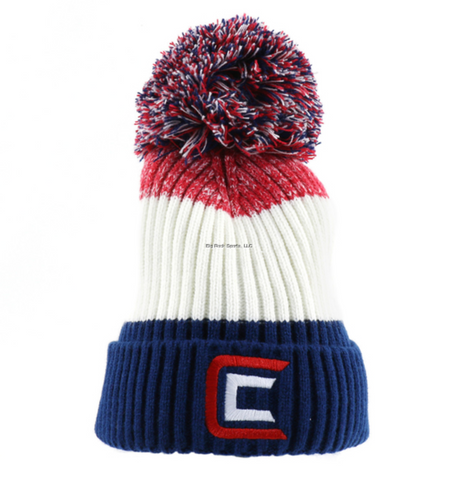 Clam 16234 Red/White/Blue Pom Hat