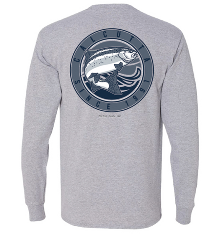 Calcutta G219268AG-M Mens Calcutta Steelhead, Long Sleeve T Shirt Gunmetal, Medium