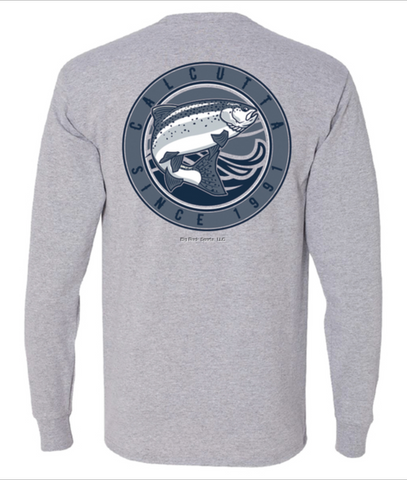 Calcutta G219268AG-L Mens Calcutta Steelhead, Long Sleeve T Shirt, Gunmetal, Large