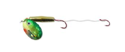 NORTHLAND BAITFISH FLOAT'N SPIN HARNESS #4 YELLOW PERCH TANDEM HOOK 60" SNELL