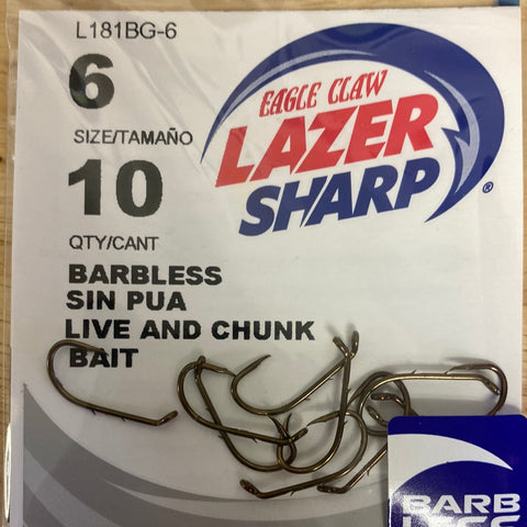 Lazer sharp Barbless worm hooks