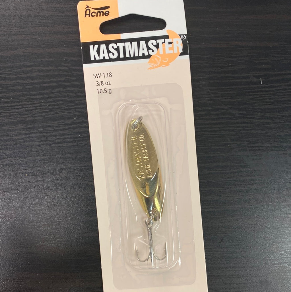 2 Pks. Acme Tackle KASTMASTER Fishing Lures - 1/4 Ounce - Chrome & Gold