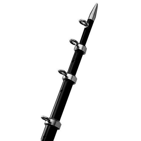 TACO 12' Black/Silver Center Rigger Pole - 1-1/8" Diameter [OC-0432BKA116]