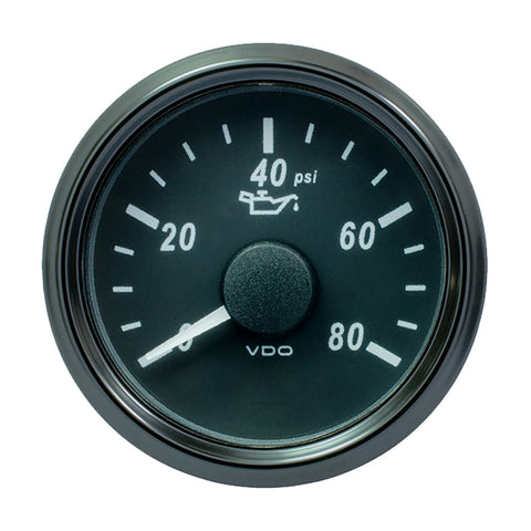 VDO SingleViu 52mm (2-1/16") Oil Pressure Gauge - 80 PSI - 240-33 Ohm [A2C3833230030]