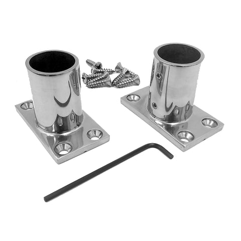 NavPod Stainless Steel Feet f/1.25 Diameter AngleGuards or Stanchion Kits (Rectangular Base) w/Hardware [SS125-REC-KIT]