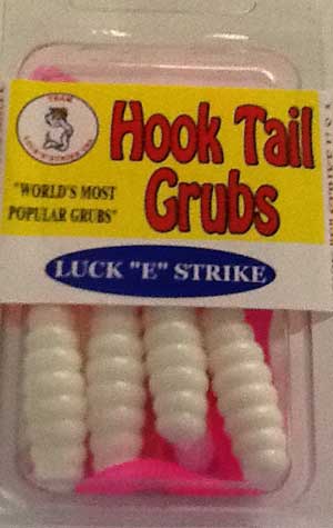Luckie Strike Curl Tail Grub 3" 10ct White-Fire