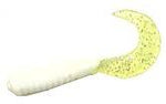 Action Bait 3" Curly Grubs 25pk White Chartreuse Tail