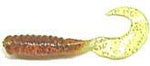 Action Bait 3" Curly Grubs 25pk Pumpkin Chartreuse Tail