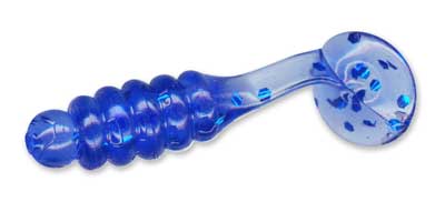 Slider Pan Fish Grub 1" 20ct Ultra Blue