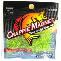 Leland Crappie Magnet 1.5" 15ct Chartreuse-Silver Flake