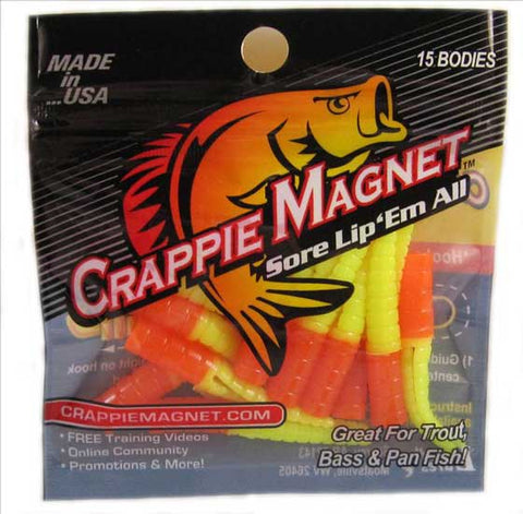 Leland Crappie Magnet 1.5" 15ct Orange-Chartreuse