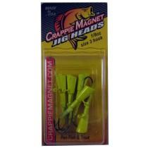 Leland Crappie Magnet Replacement Heads 5ct 1/8oz Chartreuse