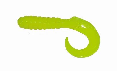 Big Bite Curl Tail Grub 2" 10ct Opaque Chartreuse