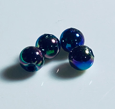 6mm Black Multicolor Beads