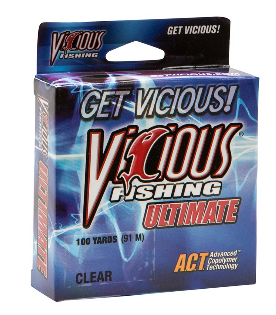 Vicious Fishing Ultimate, Clear, 20lb Test, 100 Yards