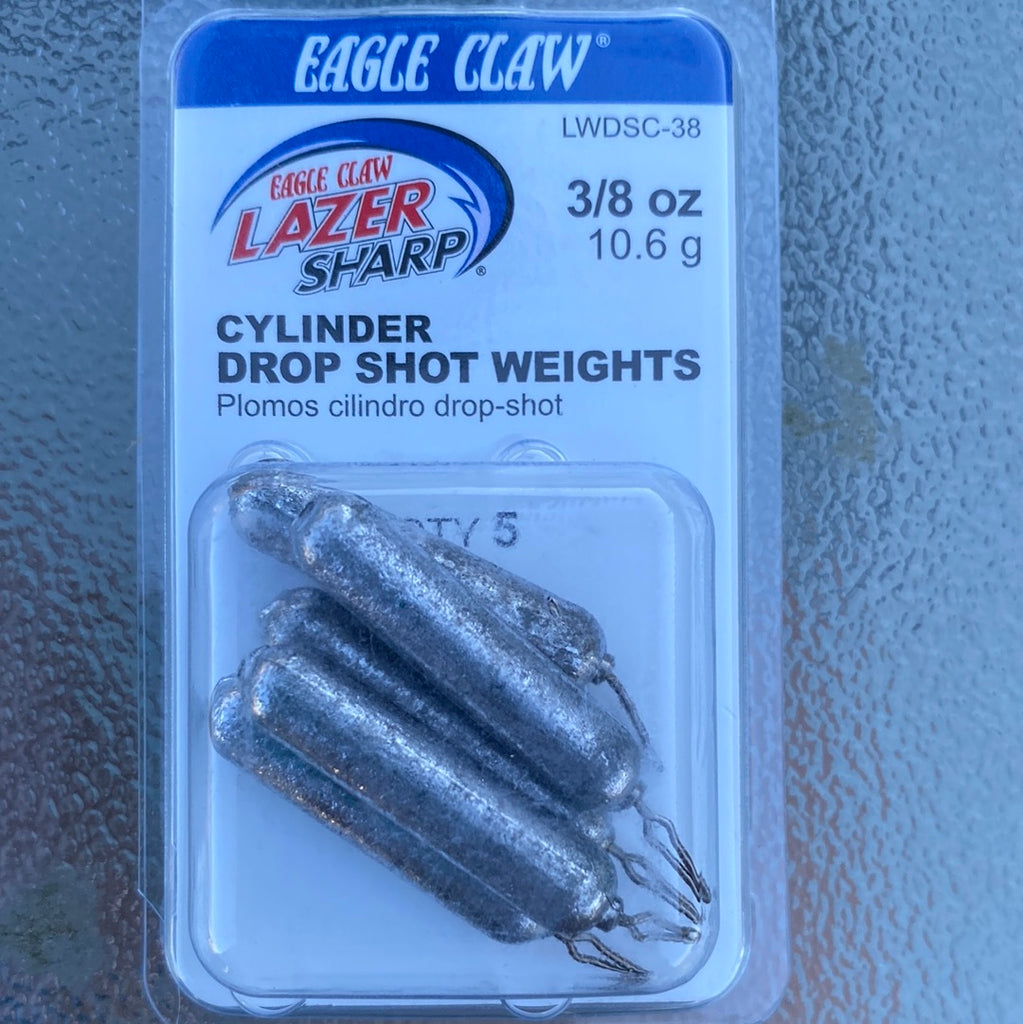 Eagle Claw Lazer Cylinder Drop Shot Weight 1/8 oz